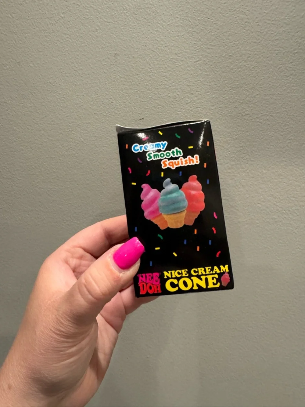 NEW! Needoh Nice Cream Cone Colorful Toy Cone by - Pink Swirl and Yellow